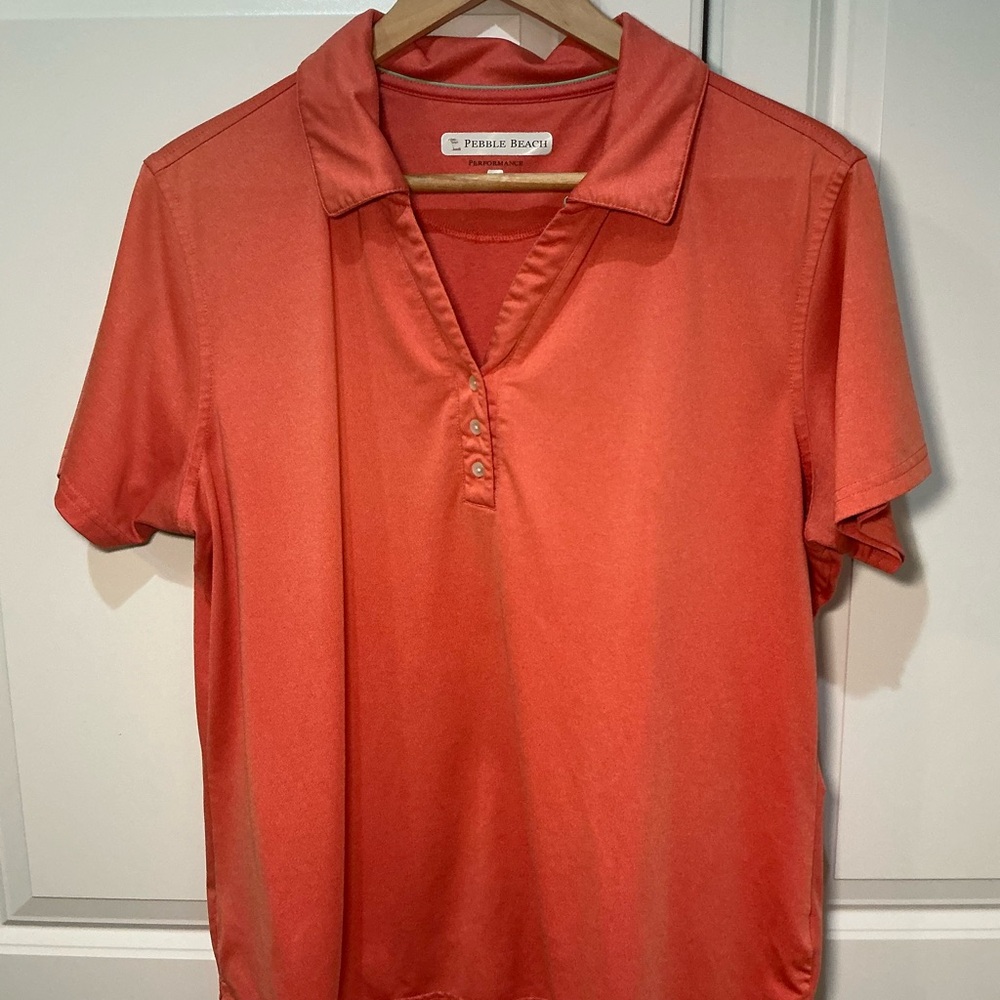 Pebble Beach Women's Coral Button Down Shirt